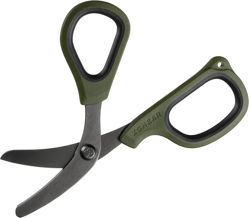 Xshear Mini 6" Trauma and Nurse's Shear. Razor sharp and compact scissors, perfect for EMTs, doctors, ICU, wound care and bandages (Olive Drab Green) - Image 2